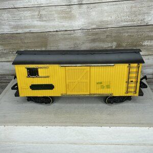 Vintage New Bright Denver Express Train D&W R.R. Toy Orange Box Car Gold Trim